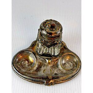 Antique Art Nouveau Inkwell with Tray Desk Set